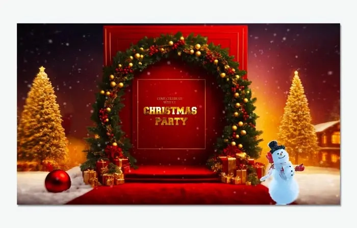Modern 3D Christmas Celebration Invitation Card Slideshow