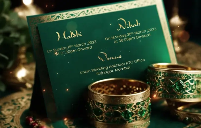 Modern 3D Muslim Tradition Wedding E-Invitation Slideshow
