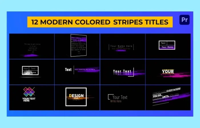 Modern Colored Stripes Titles