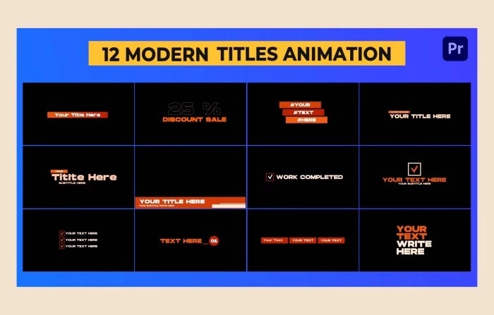 Modern Titles Animation Premiere Pro Template