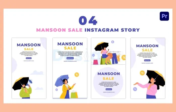 Monsoon Sale Offer Premium Vector Instagram Story