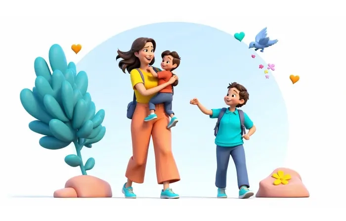 Mother's Day 3D Cartoon Picture Artwork Illustration