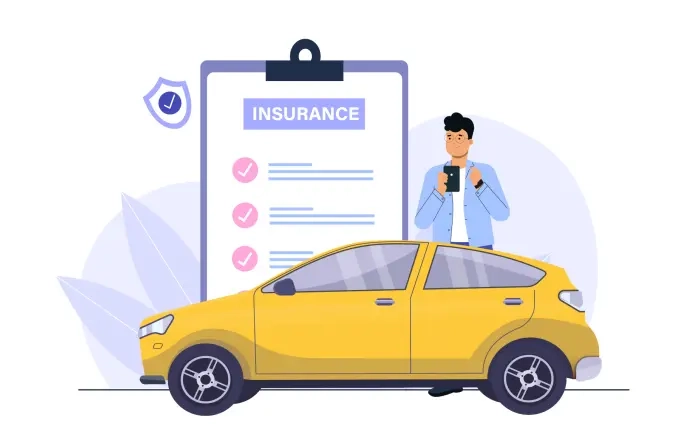 Motor Insurance 2d Illustration Illustration image