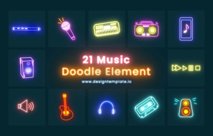 Music Doodles Element Motion Graphics Template