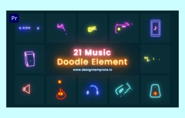 Music Doodles Element Premiere Pro Templates