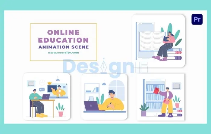 Vector Online Education Animation Scene