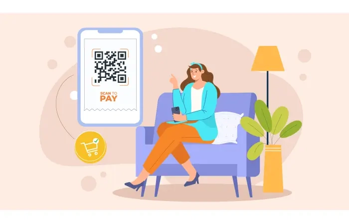 Online Payment Concept with Female Character Illustration