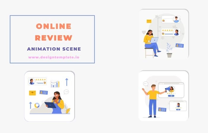 Online Review Animation Scene After Effects Template