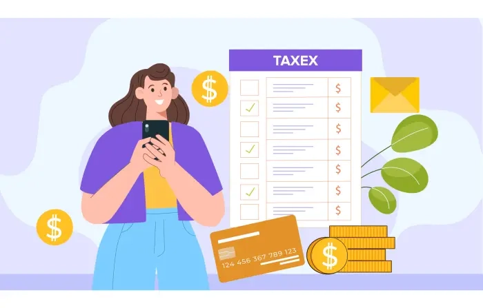 Online Tax Guidance Concept Flat Vector Stock Illustration