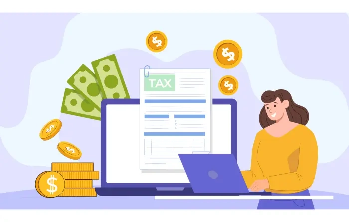 Online Tax Payment Concept 2D Illustration