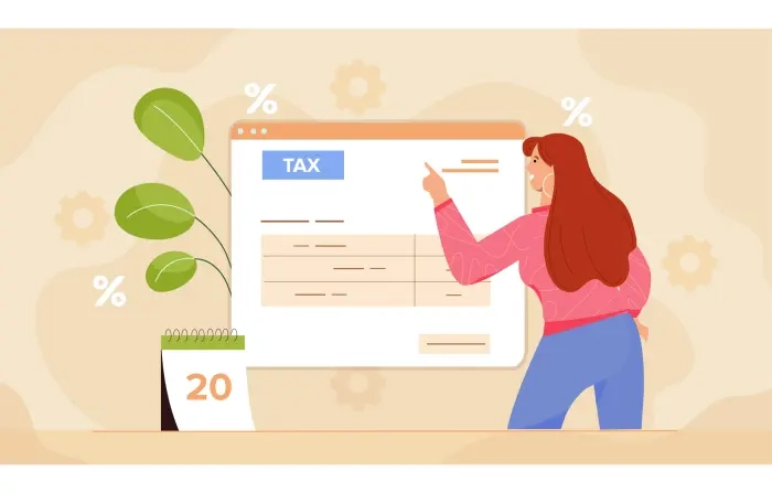 Online Tax Payment Concept Flat Vector Illustration image