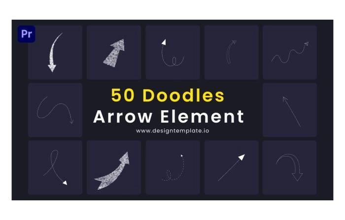 Pack of Doodles Arrow Premiere Pro Element