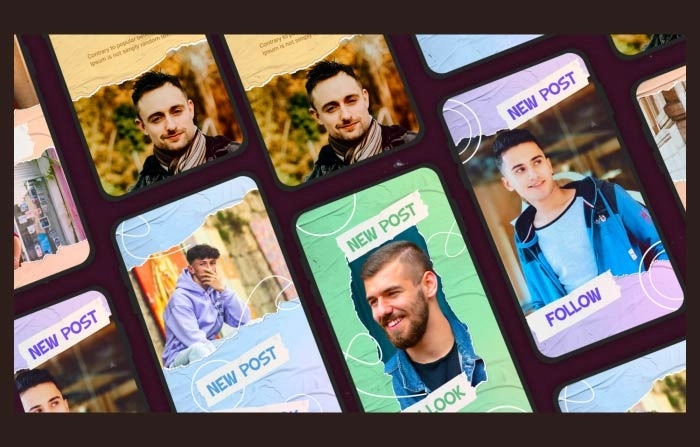 Paper Instagram Story Frames After Effects Template