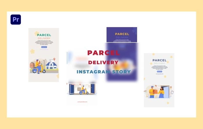 Parcel Delivery Animation Instagram Story Premiere Pro Template