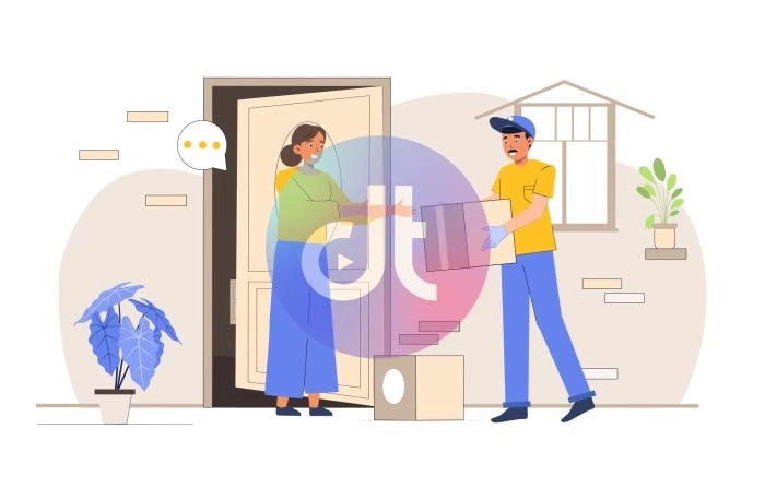 Parcel Delivery Service Animation Scene