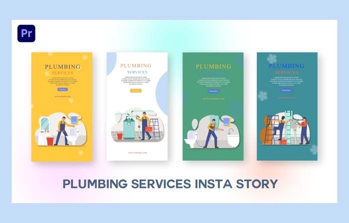 Plumbing Services Animation Instagram Story Premiere Pro Template