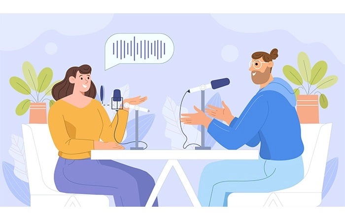 Podcast Creating Men And Women Flat Character image