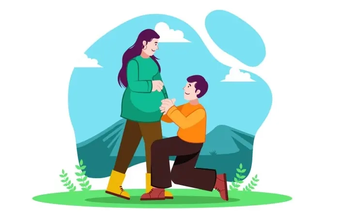 Pregnancy Character premium Vector Illustration image