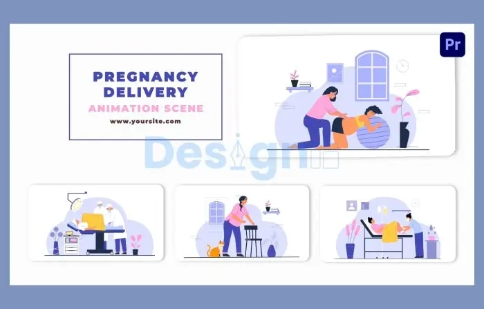 Pregnancy Delivery Animation Scene