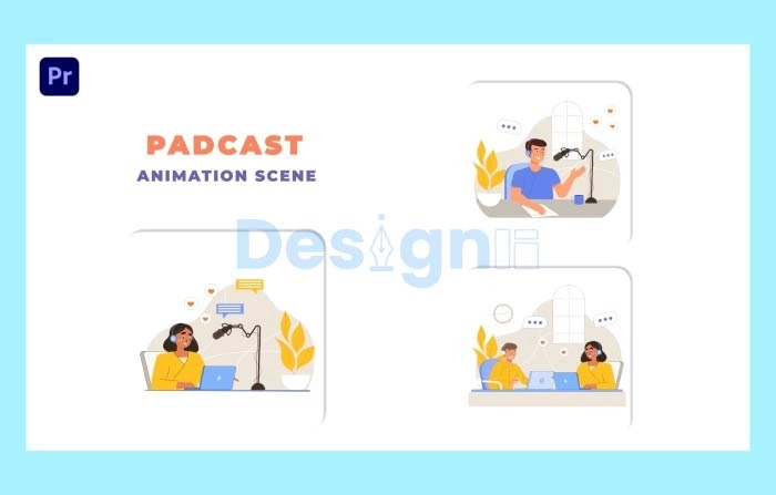 Premiere Pro Podcast Animation Scene