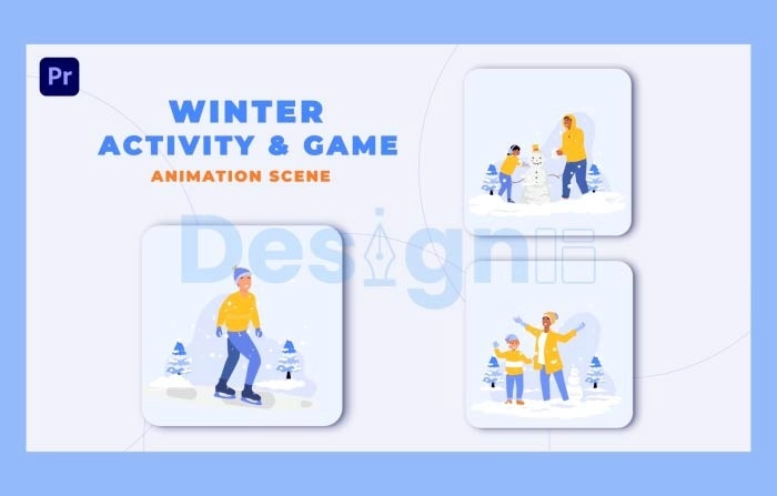 Premiere Pro Winter Activity Animation Scene