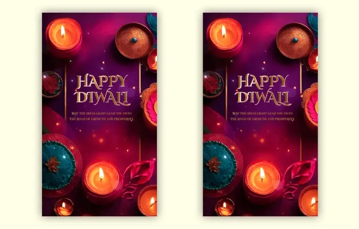 Premium 3D Happy Diwali Wishes E-Card Design Instagram Story