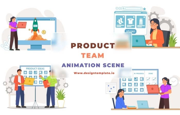 Product Team Animation Scene After Effects Template