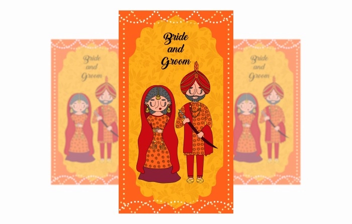 Rajasthani Wedding Invitation Illustration image