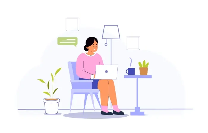 Remote Work Character Illustration