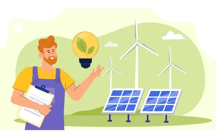 Renewable Energy Technician Character Design Art Illustration