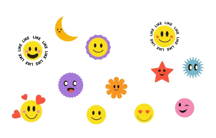 Retro Shape Emoji Elements