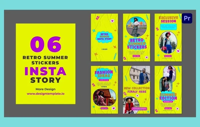 Retro Summer Stickers Instagram Story