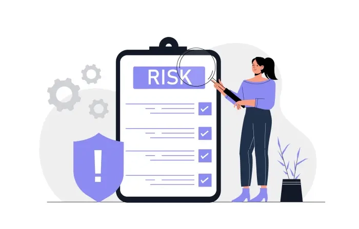 Risk Management Girl Flat Stock Design Illustration