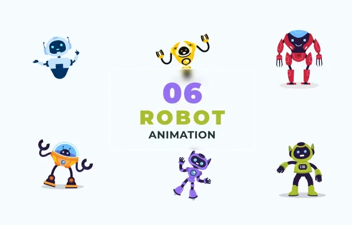 Robots Set Character Animation Scene