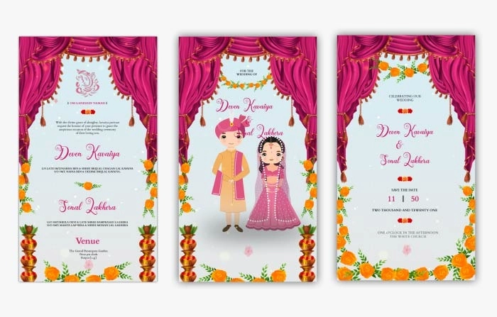 Royal Indian Wedding Invitation Instagram Story After Effects Template