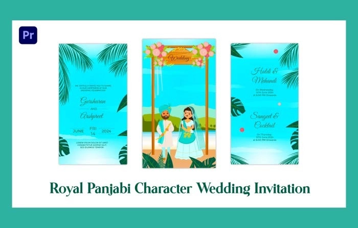 Royal Punjabi Culture Premiere Pro Wedding Invitation Story