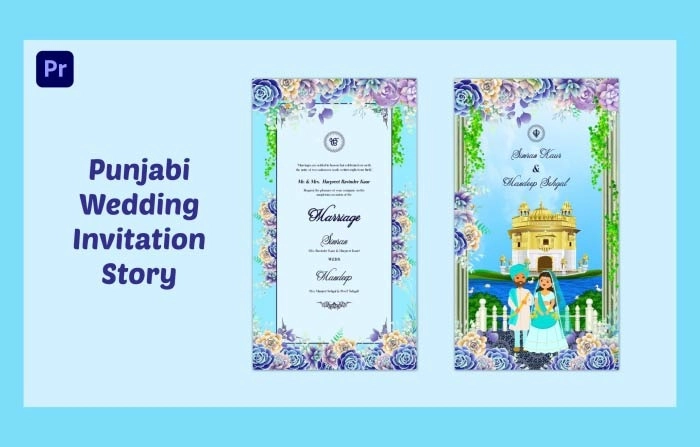 Royal Punjabi Wedding Invitation Instagram Story Premiere Pro Template