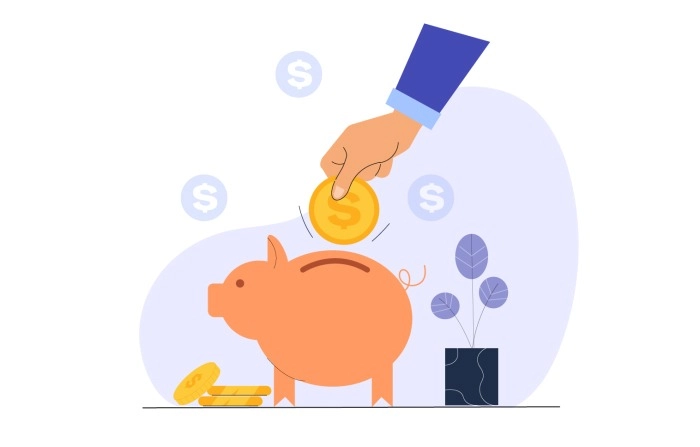 Save Money Piggy Bank 2D Illustration image