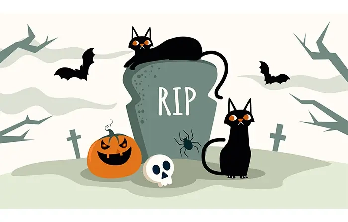 Scary Halloween Cartoons Graphic Vector Illustration