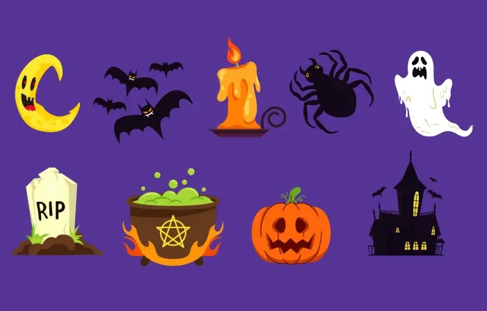 Scary Halloween Creature Elements