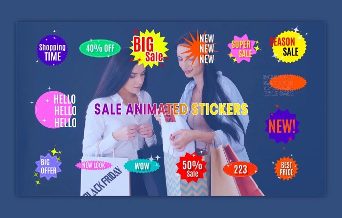 Seasonal Sales Animated Stickers After Effects Template