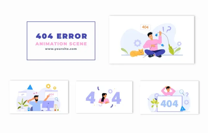 Server 404 Error Animation Scene
