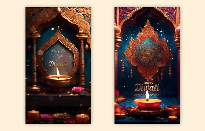 Shubh Diwali Beautiful 3D Greeting Card Instagram Story