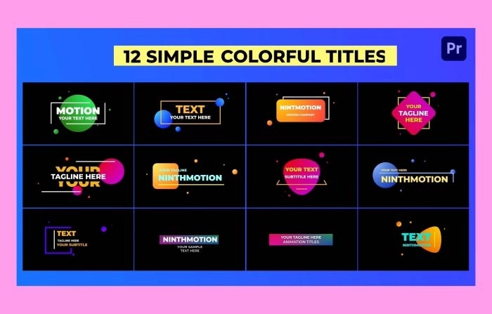 Simple Colorful Titles Premiere Pro Template