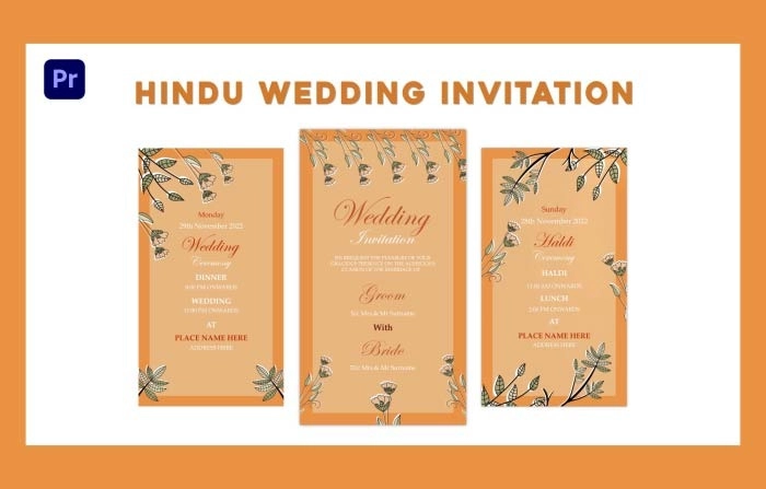 Simple Hindu Wedding Invitation Premiere Pro Template