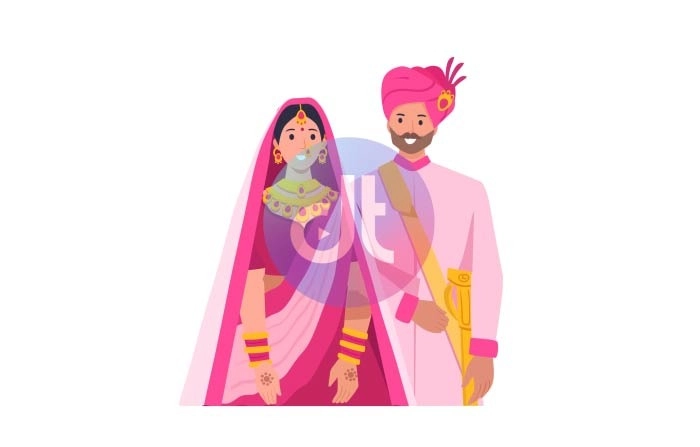 Simple Rajasthani Wedding Animation Scene