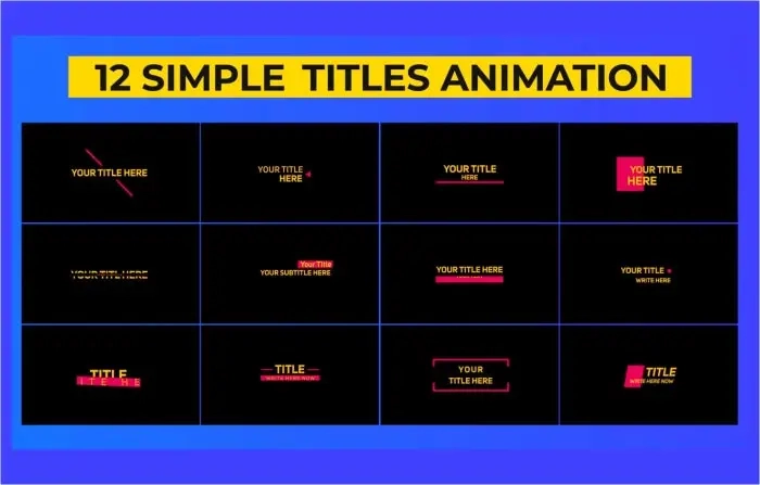 Simple Titles Animation After Effects Template