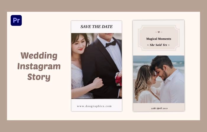 Simple Wedding Invitation For Instagram Story Premiere Pro Template