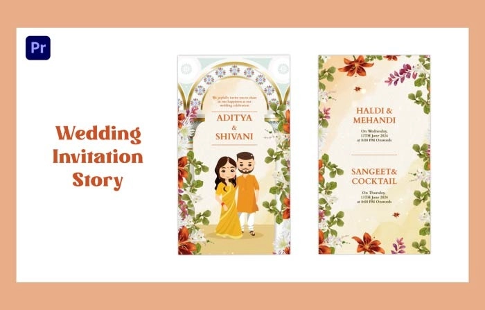 Simple Wedding Invitation Instagram Story Premiere Pro Template