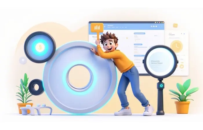 Social Media Marketing 3D Character Illustration image